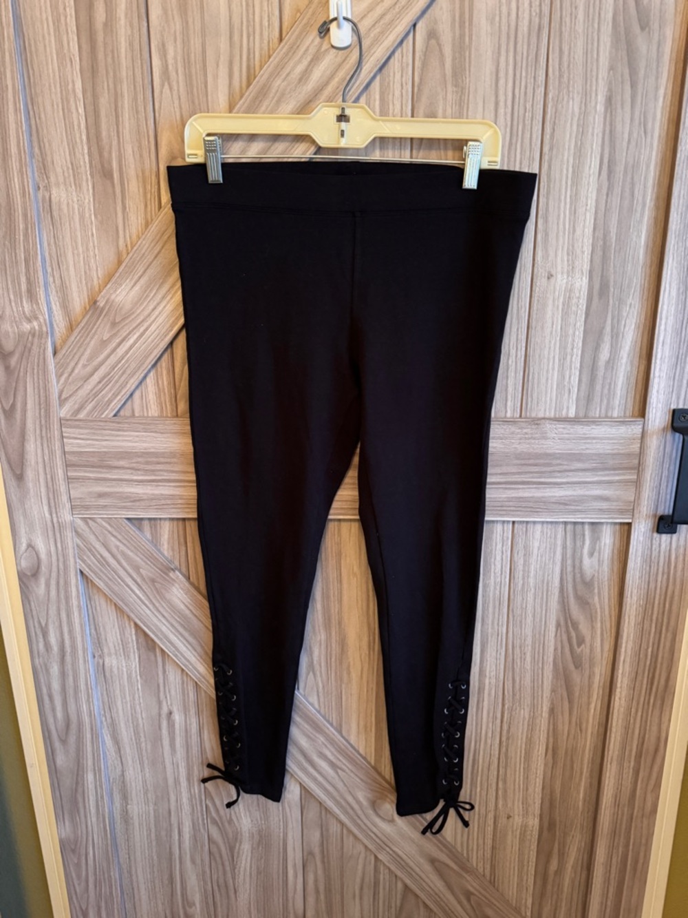 Express Black Lace-Up Ankle Leggings